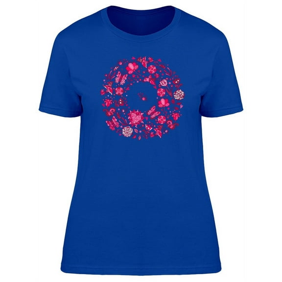 Romantic Pink Doodles T-Shirt Women -Image by Shutterstock, Female XX-Large