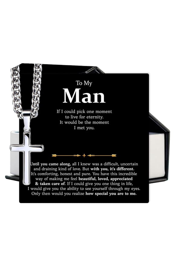 Romantic Promise Cross Necklace For Him, Multi Cross Necklace