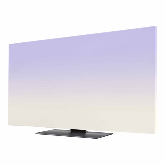 Romantic Purple TV Dust Cover 24 Inch, White Gradient Computer Monitor Cover Dustproof Stretchable Indoor TV Screen Protector for LED LCD Universal Monitors
