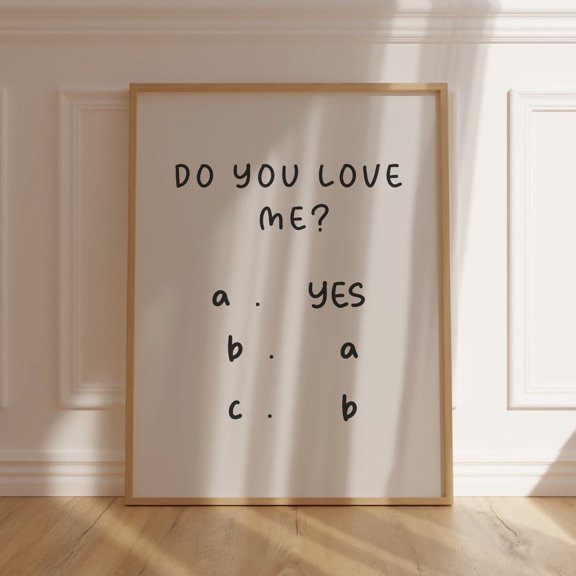 Romantic Quote Typography Poster, Unframed Canvas 24x36in