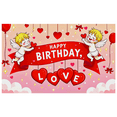 thumbnail image 1 of Romantic Red Happy Birthday Banner with Cupids Hearts Bows for Birthday Party Valentine s Day Party Decorations Photo Backdrop Background Party Supplies Decor, 1 of 8