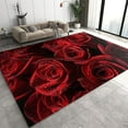 thumbnail image 1 of Romantic Red Roses Area Rug, Women Rose Flowers Home Decor Rug, Non Slip Easy Clean Foldable Carpet For Living Room Bedroom Kitchen Dining Room Office Floor Mat 3x4ft, 1 of 6