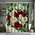 Romantic Red and White Rose Heart Bouquet Oil Painting Bathroom Art