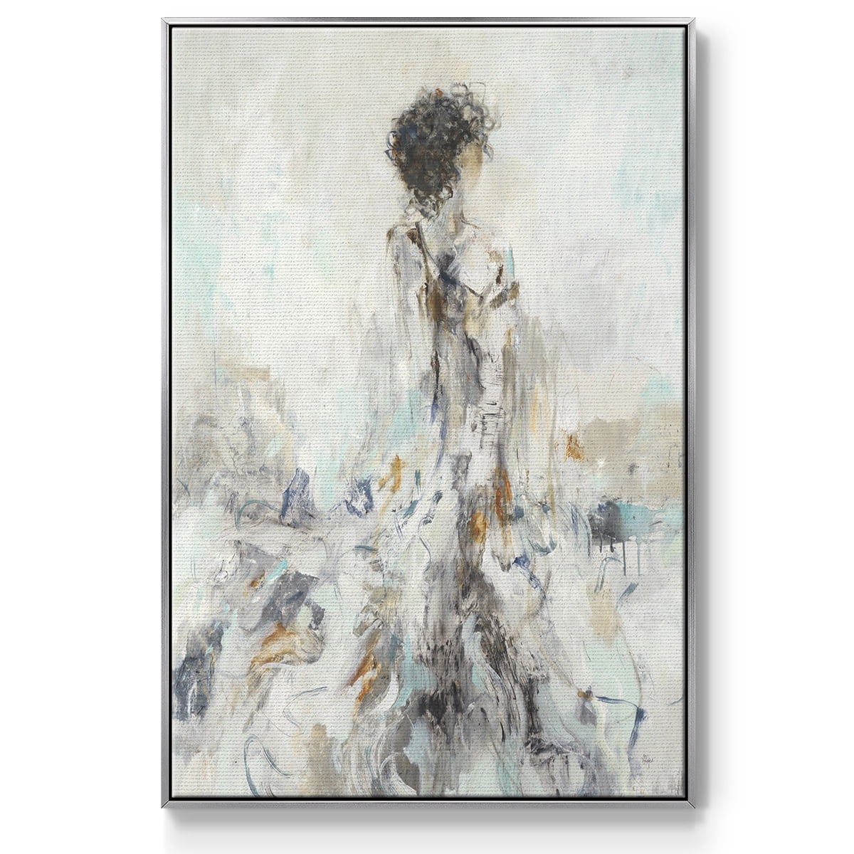 Romantic Reflection II Framed Premium Gallery Wrapped Canvas - Ready to Hang - 17 x 25 - Silver Floating Frame
