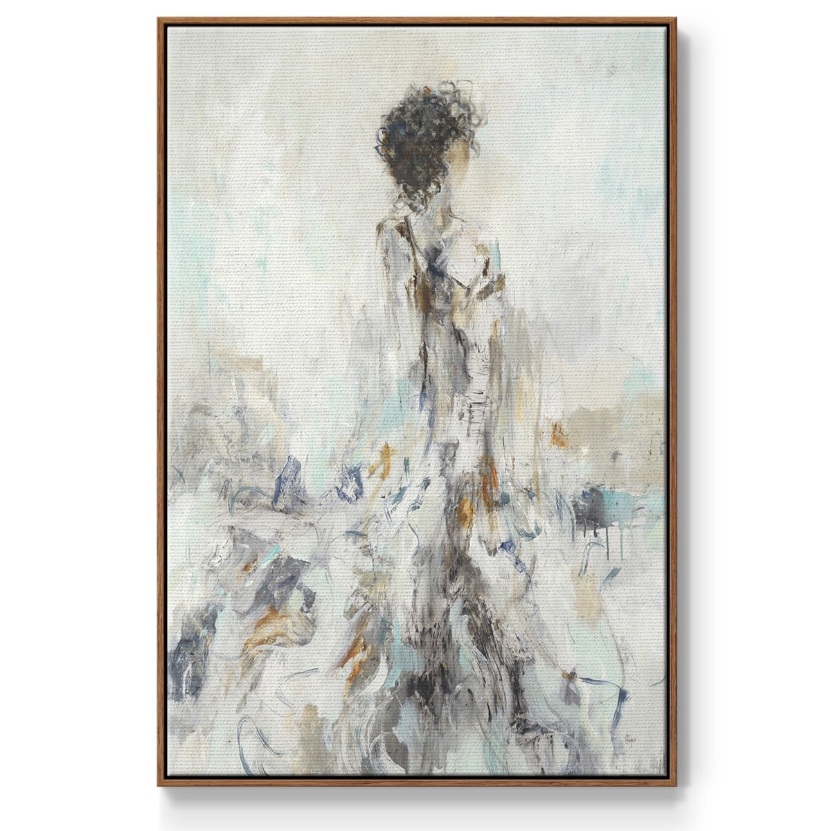 Romantic Reflection II Framed Premium Gallery Wrapped Canvas - Ready to Hang - 25 x 37 - Walnut Floating Frame