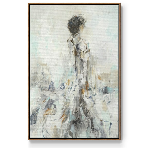 Romantic Reflection II Framed Premium Gallery Wrapped Canvas - Ready to Hang - 25 x 37 - Walnut Floating Frame