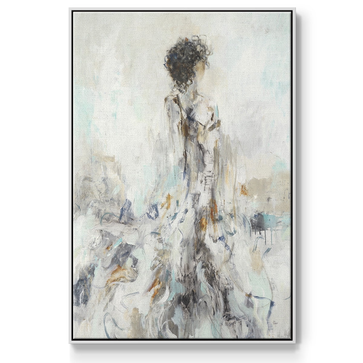 Romantic Reflection II Framed Premium Gallery Wrapped Canvas - Ready to Hang - 25 x 37 - White Floating Frame
