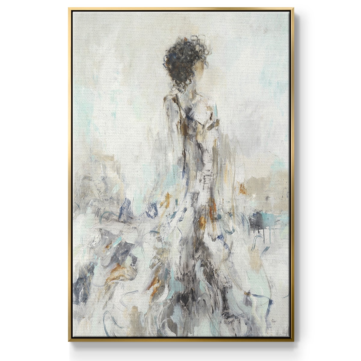 Romantic Reflection II Framed Premium Gallery Wrapped Canvas - Ready to Hang - 27 x 41 - Gold Floating Frame