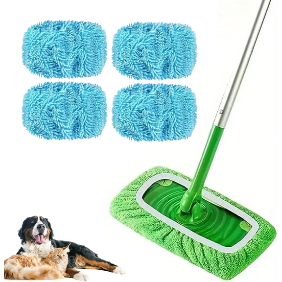 Romantic Reusable Mop Pads, Washable Microfiber Mop Pads for Wet & Dry Use, Versatile and Durable, Compatible with 10”–16.5” Flat Mops, Safe for All Floor Types