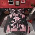 thumbnail image 1 of Romantic Rose 7 Pcs Comforter Set Twin,(Not Real)Pink Sequins Printed Bed in a Bag for Women,3D Rose Bedding Set with Flat Fitted Sheet Pillowcase and Sham, 1 of 5