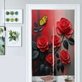 thumbnail image 1 of Romantic Rose Butterfly Red And Grey Door Curtain Nordic Living Room DoorCurtain Porch Partition Curtain Kitchen Rative Half Curtain, 1 of 4