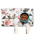 thumbnail image 1 of Romantic Rose Extra Large Floral Dog Bowl Mat - Peony Pattern Pet Food Mat, Absorbent & Waterproof, 1 of 5