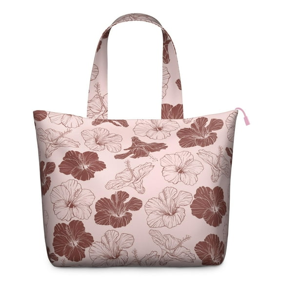 Romantic Rose Peony Pattern Weekender Bag Vintage Floral Travel Tote, , Large Capacity, Adjustable Strap