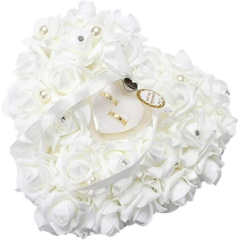 Romantic Rose Ring Box, Jewelry Case, Heart Shaped Pearl Gift Box