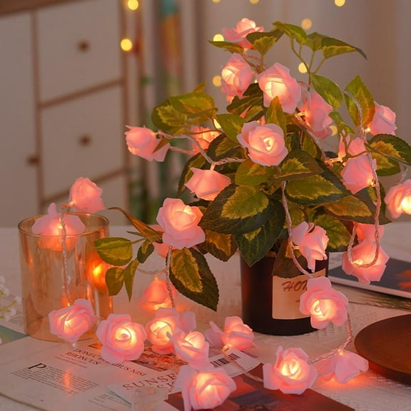 Romantic Rose String Lights 20 LED 3M Warm Fairy Lights For Wedding Home Party Decoration Battery Operated Copper Wire
