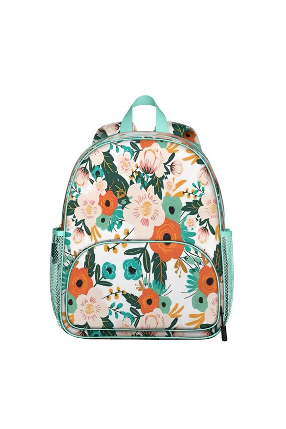 Romantic Rose and Peony Pattern School Backpack - Ergonomic & Durable