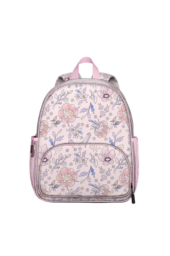 Romantic Rose and Peony Pattern Students Backpack - Artistic Watercolor Floral Print, Lightweight Oxford Fabric School Bag for Students and Teens