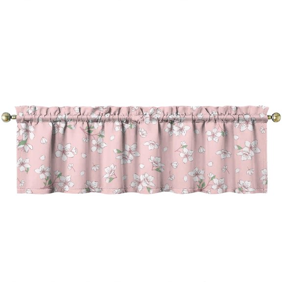 Romantic Rose and Peony Pattern Valance 54x18 Inch Kitchen Window Topper with 1" Header