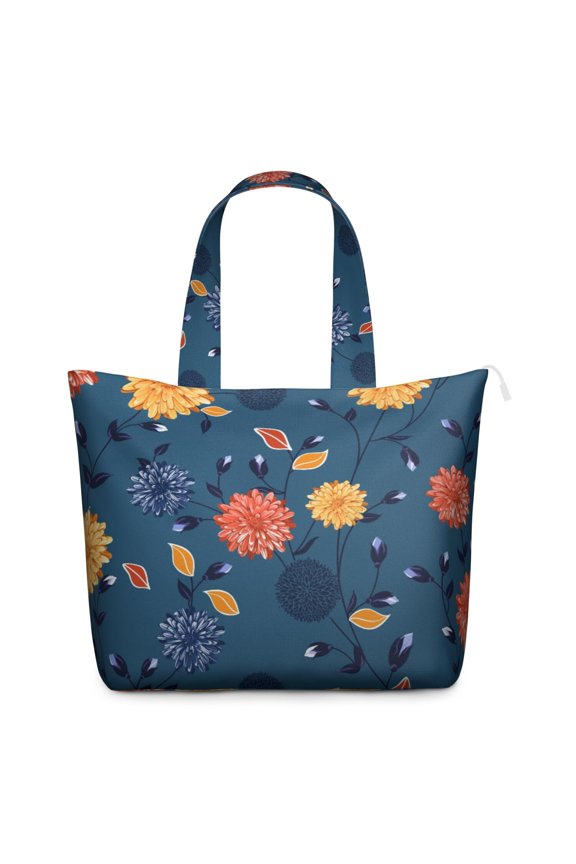 Romantic Rose and Peony Pattern Weekender Bag, Large Capacity Carry-On Tote with Durable Handles for Women