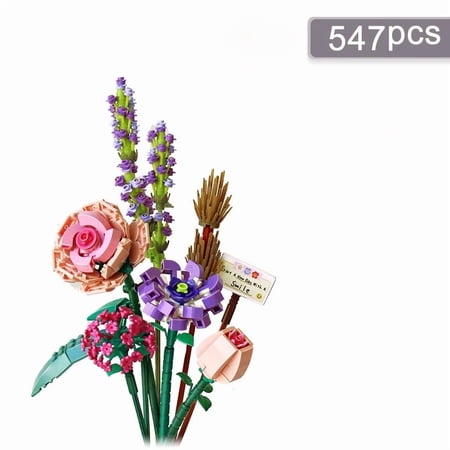 Romantic Roses Flowers Sunflowers Daffodils Gardens House Building Blocks Classic Model Mini Bricks Sets Kids Kits