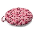 thumbnail image 1 of Romantic Round Floor Cushion with Handle, Valentines Day Pattern with Heart Shapes in Gradient Pastel Love, Decorative Pillow for Living Room & Dorms, 18" Round, Coral Maroon and Magenta, by Ambesonne, 1 of 4