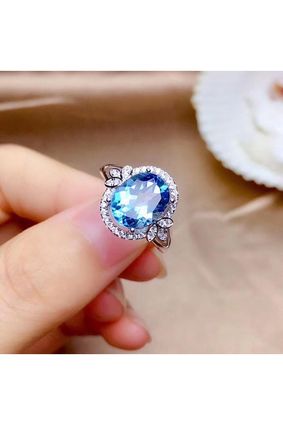Romantic Round Shape Women Ring Brilliant Wedding Party Anniversary Birthday Gift Trendy Ring Jewelry
