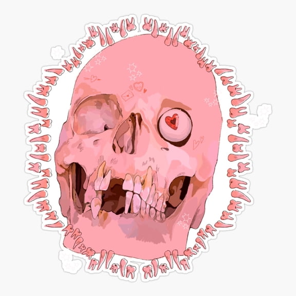Romantic Skull Gothic Heart Sticker