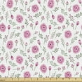 thumbnail image 1 of Ambesonne Romantic Fabric by the Yard Upholstery, Flower Blooms and Buds, 3 Yards, Dark Magenta Rose, 1 of 5