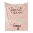 thumbnail image 1 of Romantic Soft Flannel Fleece Throw Blanket, Valentine's Day Love Typography with a Soft Color Palette Romantic Pattern, Cozy Plush for Indoor and Outdoor Use, 50" x 60", Multicolor, by Ambesonne, 1 of 5