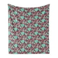thumbnail image 1 of Romantic Soft Flannel Fleece Throw Blanket, Valentine's Day Pattern with Bullseye Circles Love Ornate Heart Shapes, Cozy Plush for Indoor and Outdoor Use, 60" x 80", Multicolor, by Ambesonne, 1 of 5