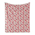 thumbnail image 1 of Romantic Soft Flannel Fleece Throw Blanket, Valentine's Day Style Rose Composition Love in Pastel Colors, Cozy Plush for Indoor and Outdoor Use, 50" x 60", Aqua Dark Coral Beige, by Ambesonne, 1 of 5