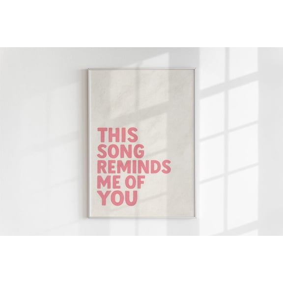 Romantic Song Lyric Print Pink Acrylic Style Typography ( Poster Decor, Unframed Poster Size 16x24 F03.1.22l1395