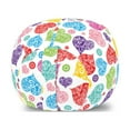 thumbnail image 1 of Romantic Storage Toy Bag Chair, Ornamental Heart Shapes of Inner Floral Swirly Leaves Flowers Ethnic Love Motif, Stuffed Animal Organizer Washable Bag, Large Size, Multicolor, by Ambesonne, 1 of 3