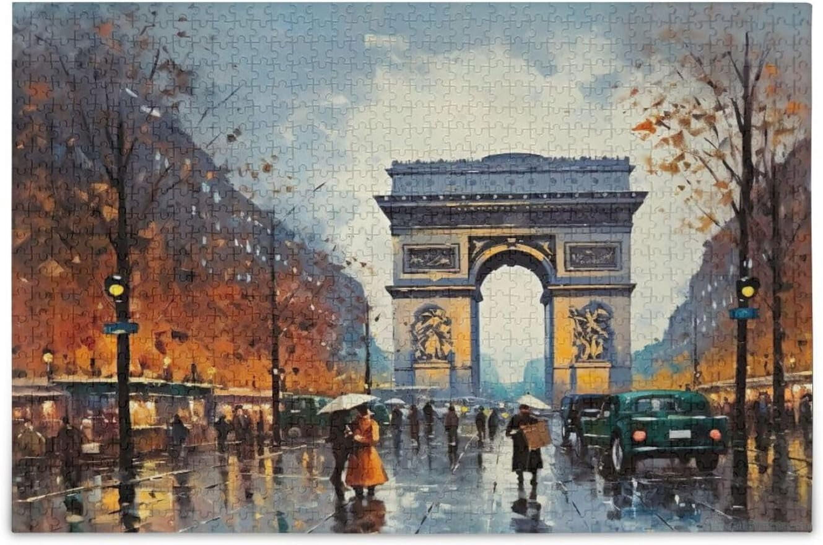 1000 Piece Jigsaw Puzzle For Adults - Romantic Gazebo In Park With Roses, Challenging 19.5x27.5 Inch Puzzle