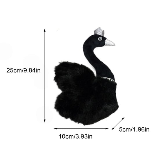 Romantic Swan Plush Toy,10" Goose Stuffed Animal Plush Toy,Black/White Crown Swan Made of Cotton,Tabletop Ornament Gift For Young Couple,Show Love And Affection