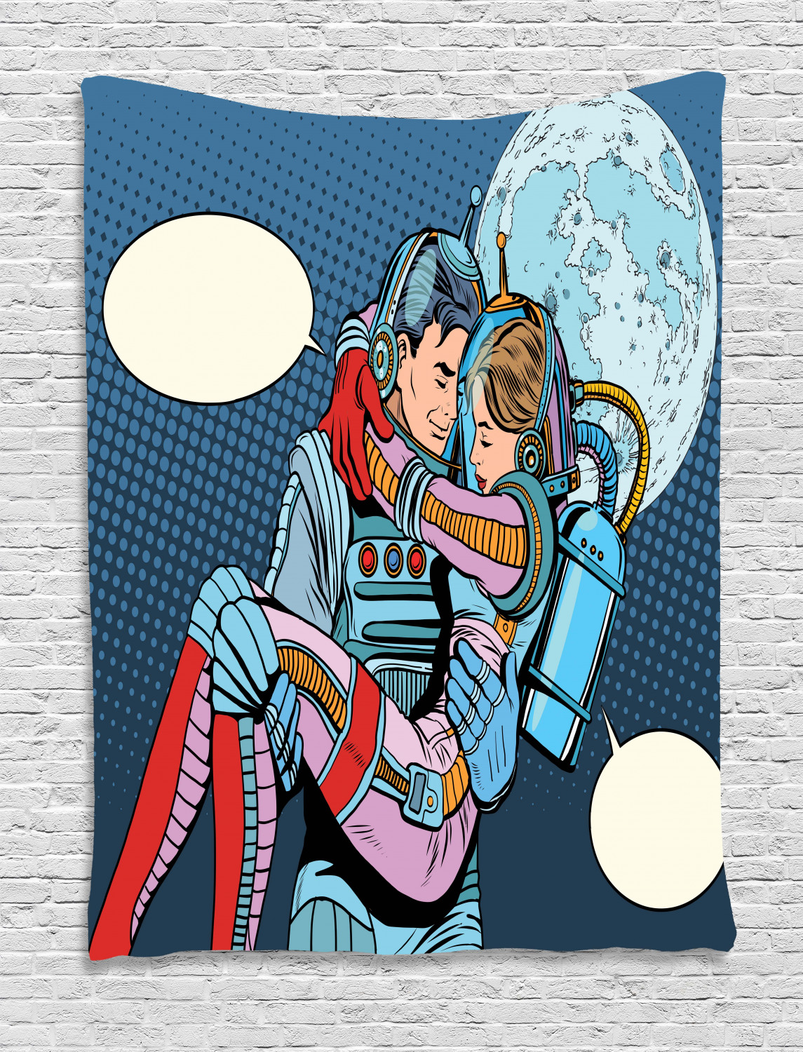 Romantic Tapestry, Astronaut Couple in Love Valentines Day Celestial ...