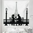 thumbnail image 1 of Romantic Tapestry, Couple Having a Romantic Dinner in Front of the Eiffel Tower Capital of Love, Fabric Wall Hanging Decor for Bedroom Living Room Dorm, 5 Sizes, Black White, by Ambesonne, 1 of 1