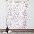 thumbnail image 1 of Romantic Tapestry, Vintage European Paris Eiffel Tower with Flowers Floral Swirls Art, Wall Hanging for Bedroom Living Room Dorm Decor, 60W X 80L Inches, Light Blue Pink and White, by Ambesonne, 1 of 5