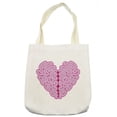thumbnail image 1 of Romantic Tote Bag, Heart with Brain Spirals Love or Logic Theme Emotion Affection Design, Cloth Linen Reusable Bag for Shopping Books Beach and More, 16.5" X 14", Cream, by Ambesonne, 1 of 2