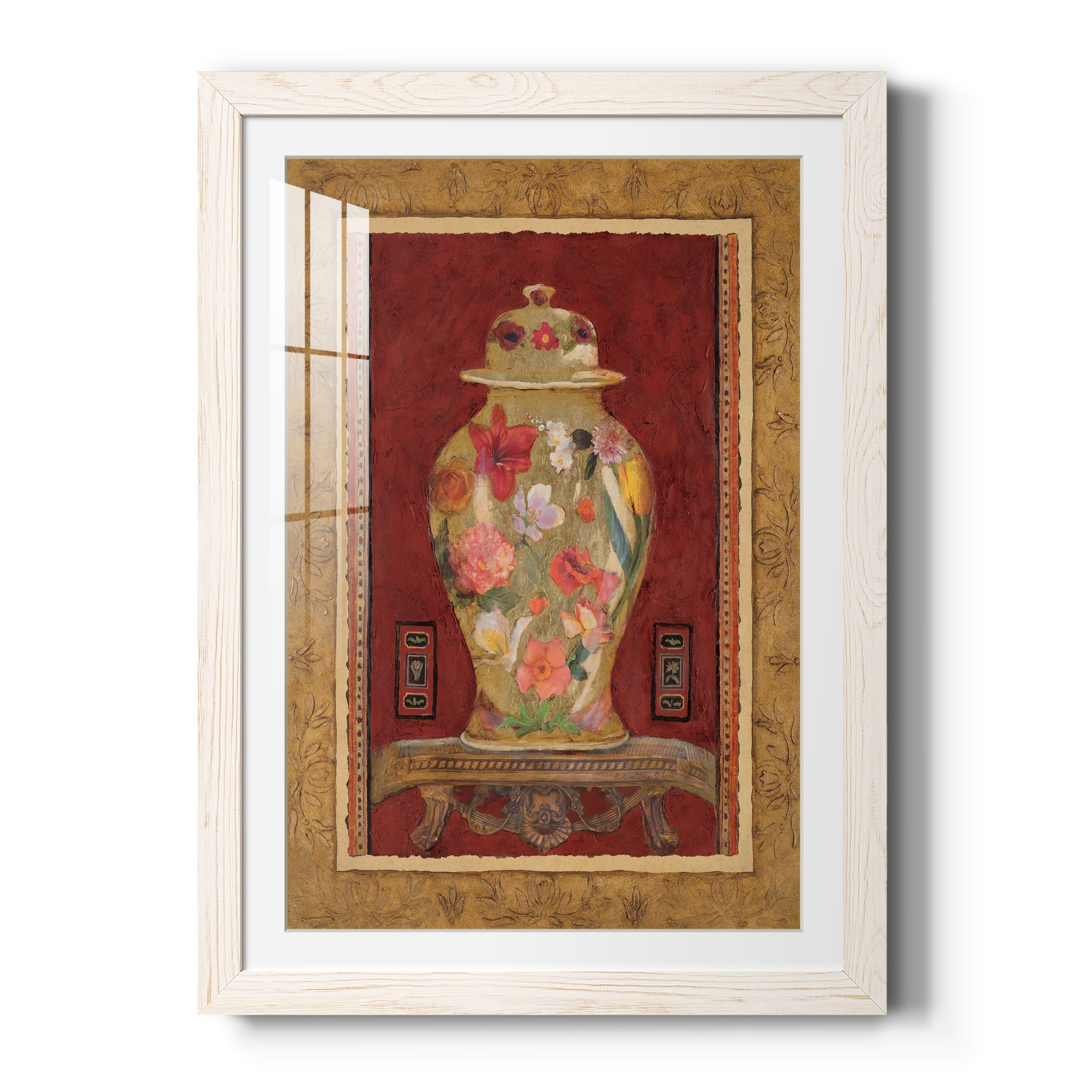 Romantic Urn I - Premium Framed Print - Distressed Barnwood Frame - Ready to Hang