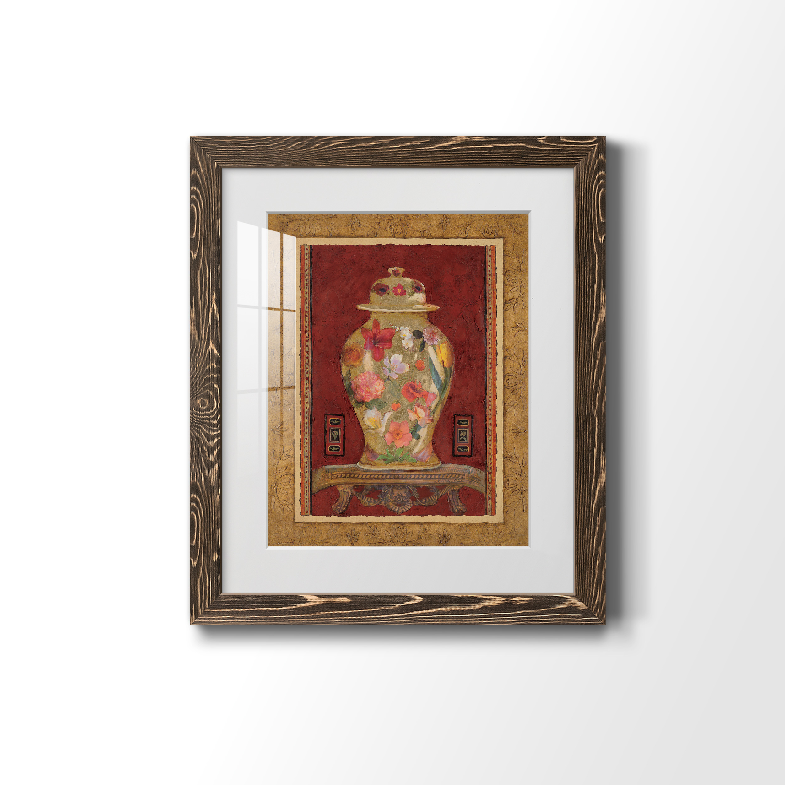 Romantic Urn I - Premium Framed Print - Ready to Hang - 17 x 20 - Walnut Frame