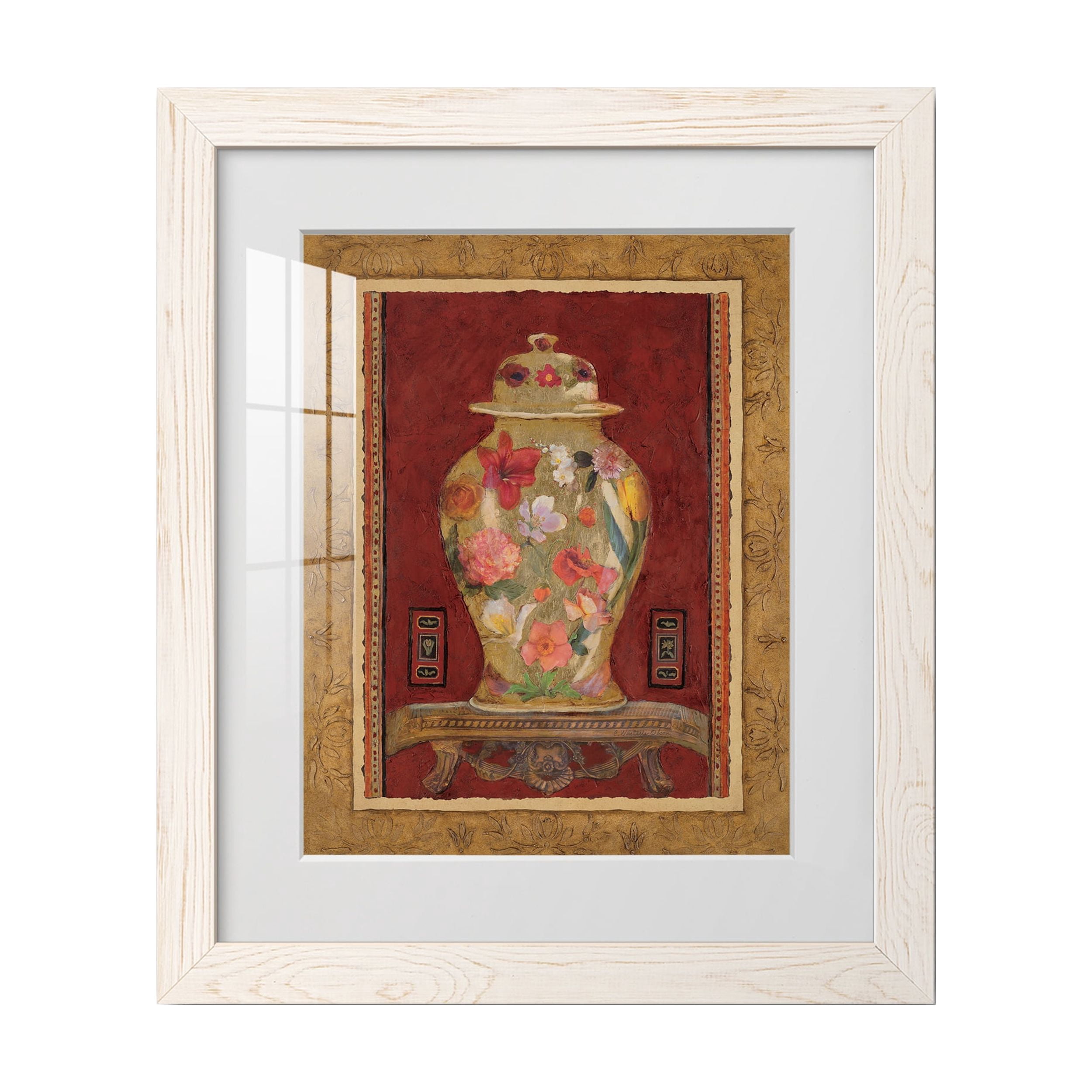 Romantic Urn I - Premium Framed Print - Ready to Hang - 17 x 20 - White Frame