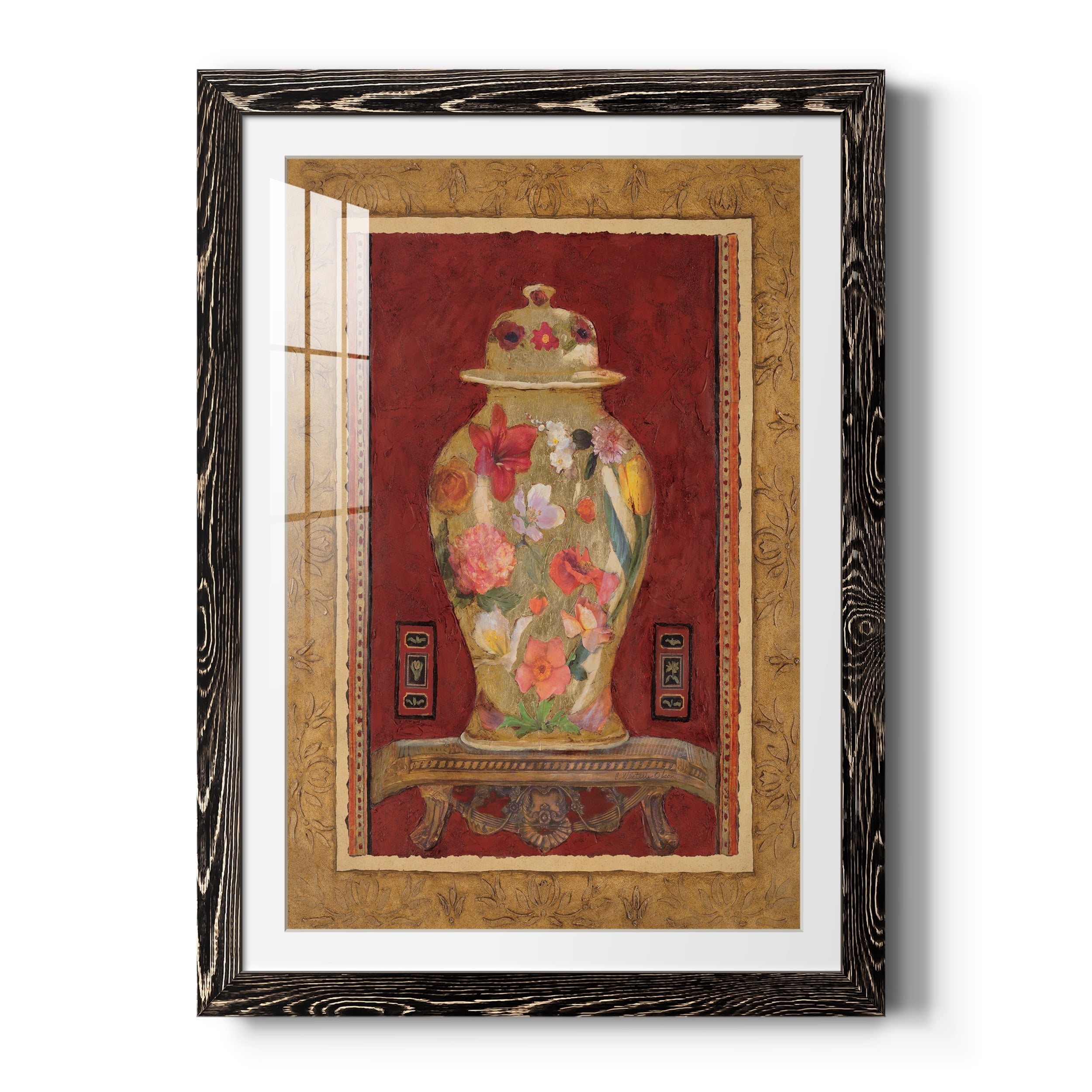 Romantic Urn I - Premium Framed Print - Ready to Hang - 27.5 x 37.5 - Black Frame