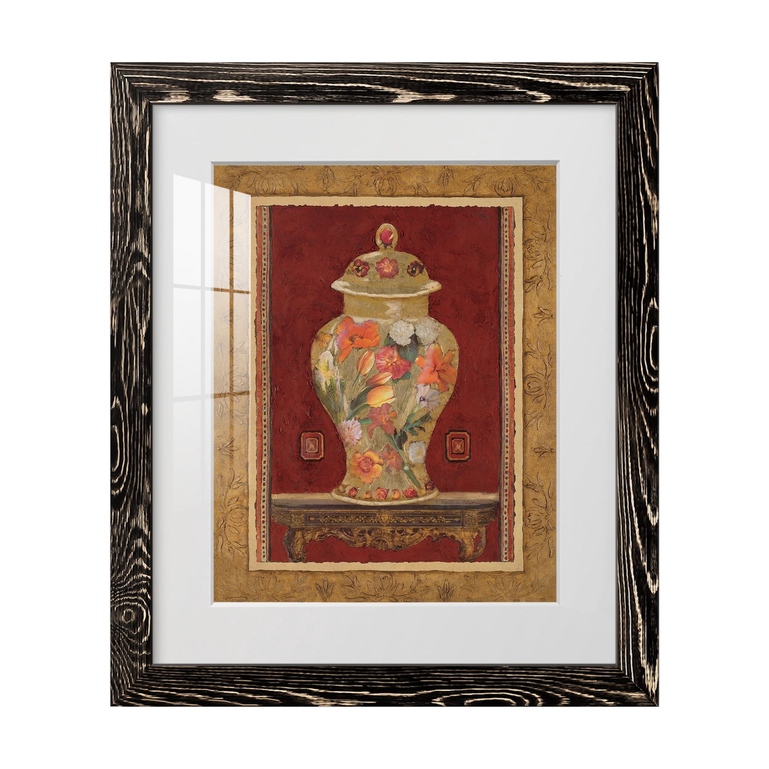 Romantic Urn II - Premium Framed Print - Ready to Hang - 20 x 24 - Black Frame