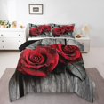thumbnail image 1 of Romantic Valentine Rose Comforter Set Full Size,Vintage Farmhouse Style Down Comforter for Couple Lovers,Flower Floral Duvet Insert,Love Hearts Leaves Blossom Bedding Lightweight, 1 of 6