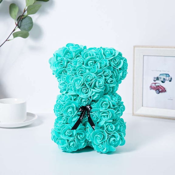Romantic Valentine's Day Creative Eternal Flower Rose Bear Christmas Gift Rose Bear Hug Bear Wedding Flower Decoration Gift