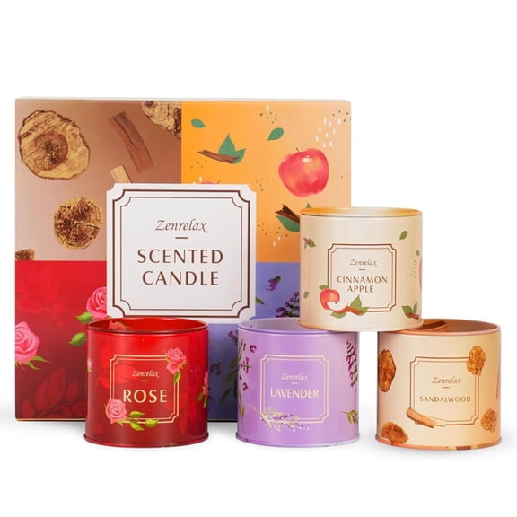 Romantic Valentine's Day Gifts for Her, AYAMAYA 4 Pack Scented Candles Set, Aromatherapy Soy Wax Candles for Home Scented, Relaxing Gifts for Women