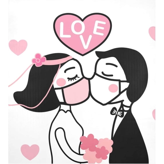 Romantic Valentine's Day Kiss Dishwasher Magnet Cover Front Door Decorative Refrigerator Covers Magnetic Sheet Sticker Wash Machine Fridge Panel Decal for Kitchen Appliance 23x26 in
