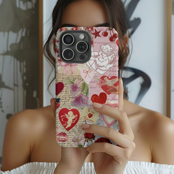 Romantic Valentine's Day Themed Protective Phone Case with iPhone 17 to 11 Pro Max