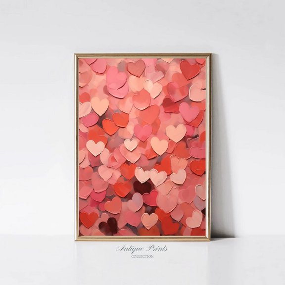Romantic Valentines Day Wall Art Print, Classic Love And Home Decor